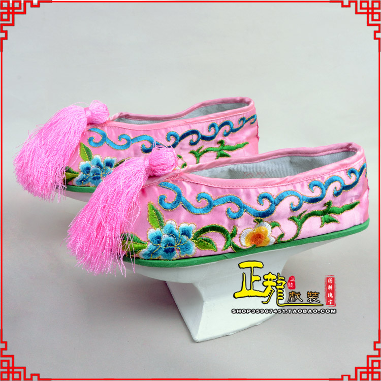 闸北京越剧戏鞋花盆底清朝皇后贵妃宫女花盆底 旗鞋