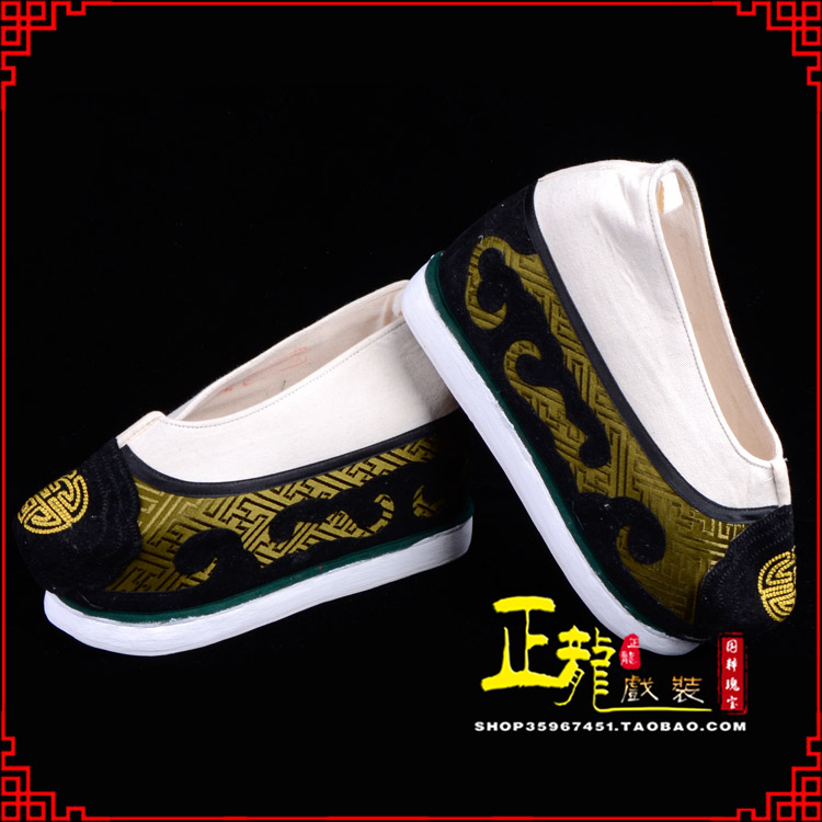 闸北戏鞋方口鞋老生鞋老旦鞋三义斋纸底内高福字履