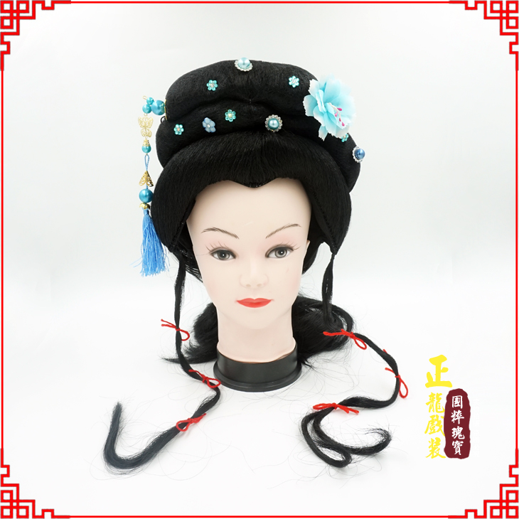 闸北戏剧服装京剧越剧小旦花旦丫鬟假发 小姐头套